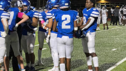 Bristol Eastern's Mikey Sherrill and Zion Otero get ready to get back on the field. | Mike Letendre